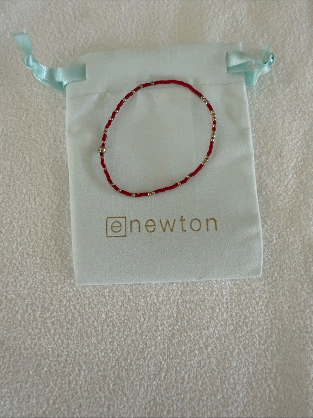 ENewton Red and Gold Seed Bead Bracelet